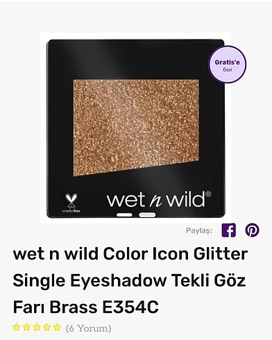 wet n wild Glitter Göz Farı Brass E354C