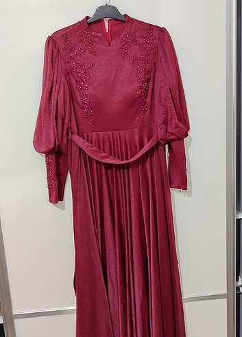 Bordo simli abiye  - Görsel 2