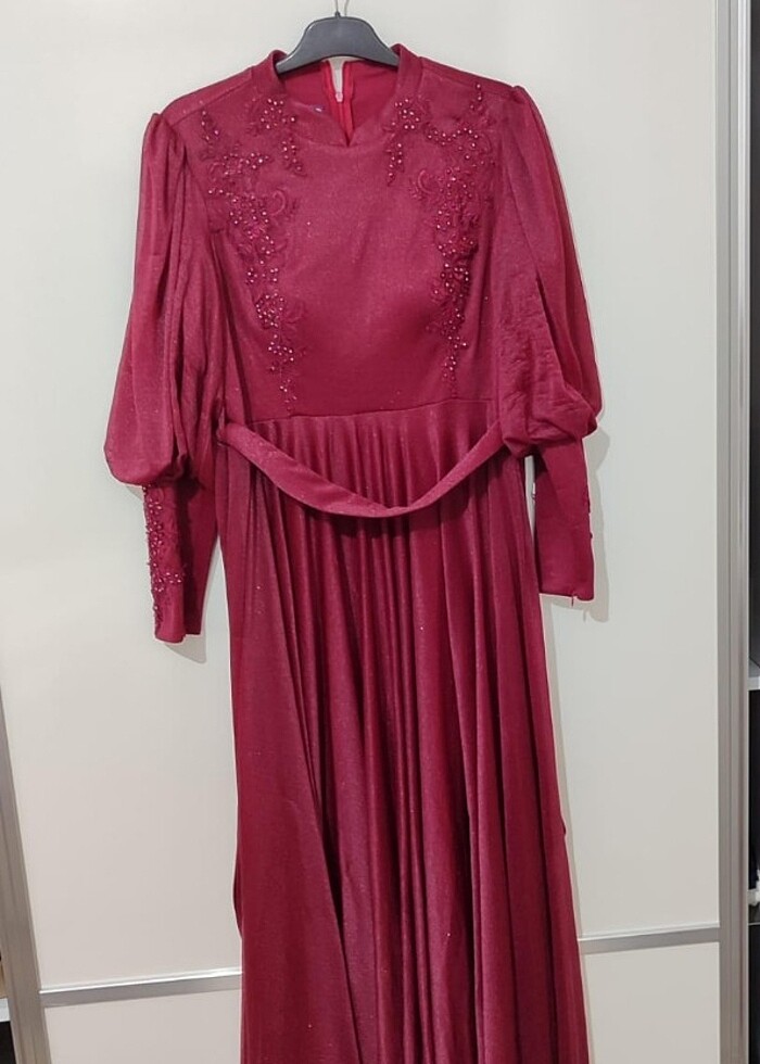 Bordo simli abiye  - Görsel 2