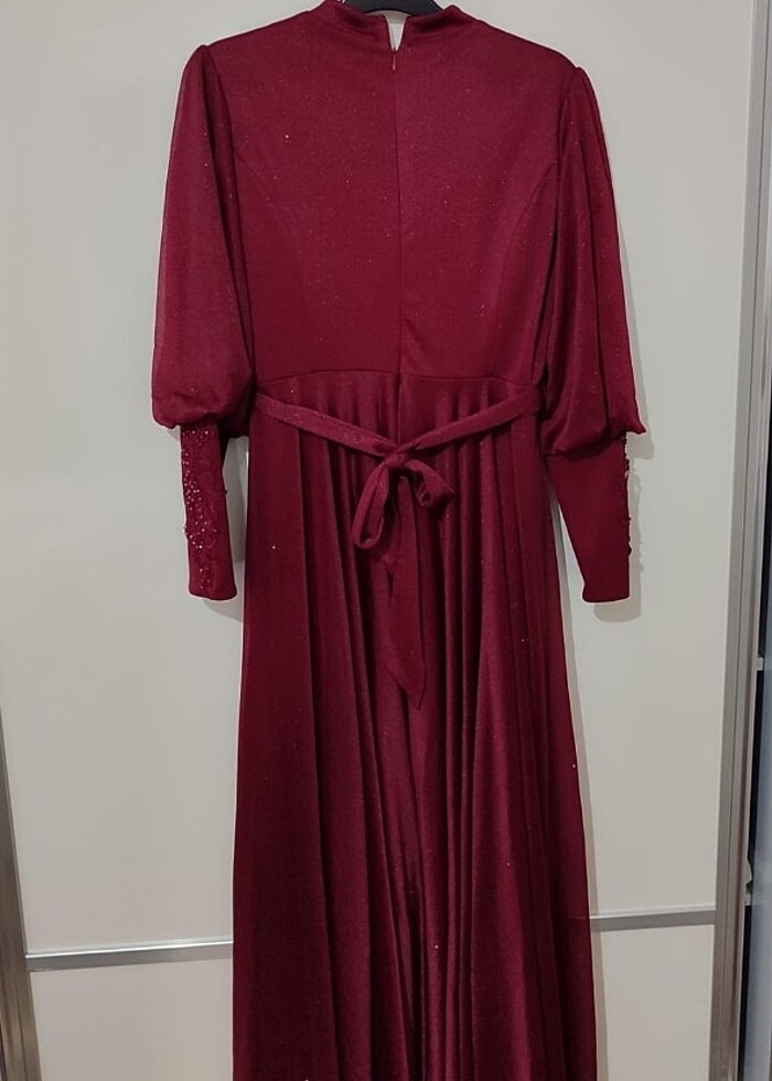 Bordo simli abiye  - Görsel 3