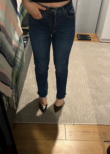 Diğer Koyu Mavi Dar Kesim Denim Jean