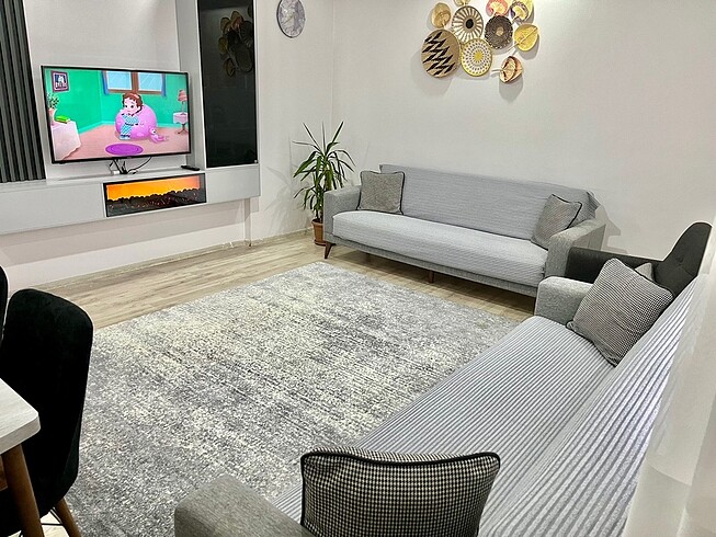 Tedy kumaş desenli koltuk örtüsü 3+3 takım