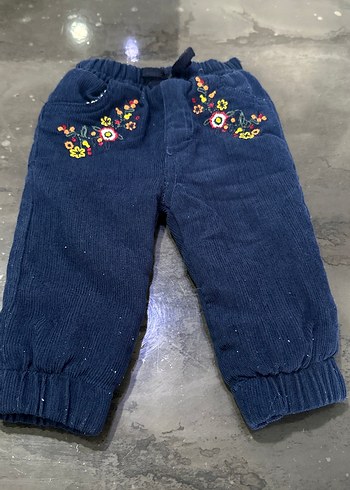 Renkli Nakışlı Düğmeli kız çocuk Pantolon