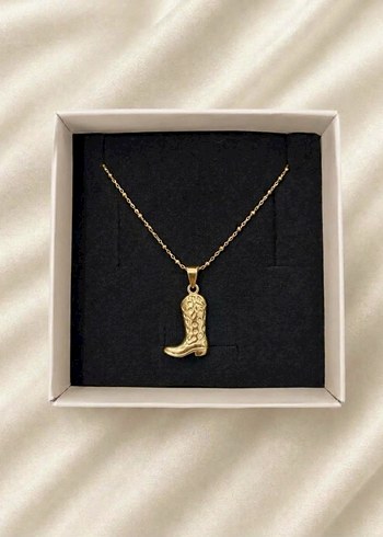 Accessorize  Altin Cizgili Western Cizme Kolye