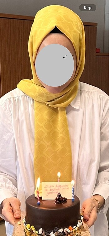 Sarı petek desen şal
