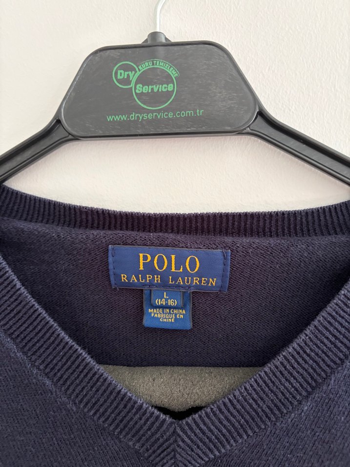 Ralph Lauren Lacivert V Yaka Triko Kazak — görsel 3/3
