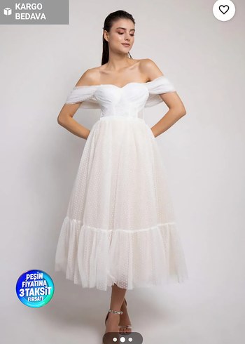 Beyaz Straplez Mini Gelinlik nikah