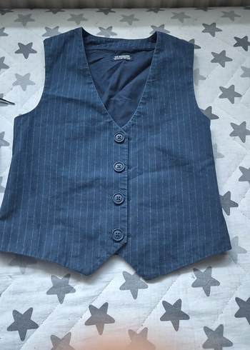 Erkek Çocuk Düğmeli Lacivert Denim Yelek - Görsel 2