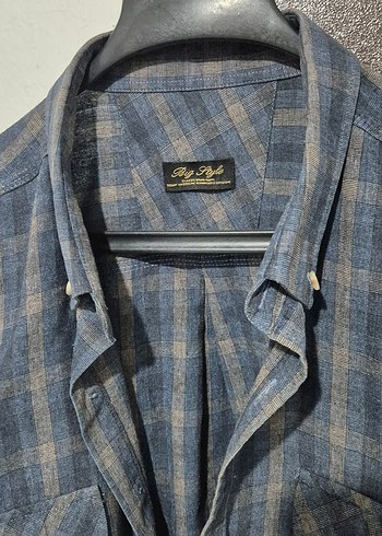 Düğmeli Gri Denim Erkek Gömlek - Görsel 2