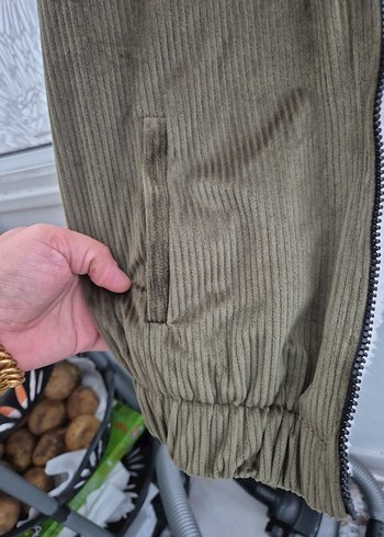 Kürk Detaylı Rahat Kesim kadife  Kadın Ceket - Görsel 2