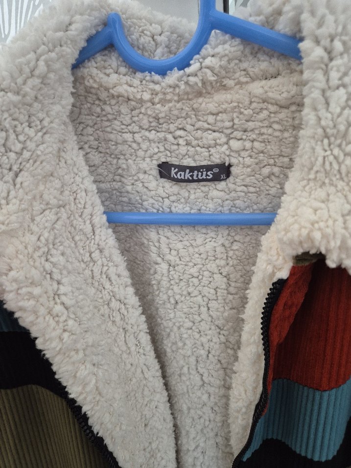 Kürk Detaylı Rahat Kesim kadife  Kadın Ceket - Görsel 3