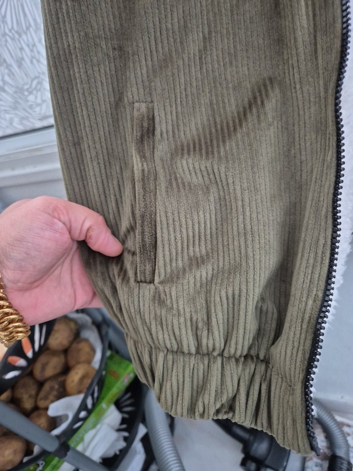 Kürk Detaylı Rahat Kesim kadife  Kadın Ceket - Görsel 2