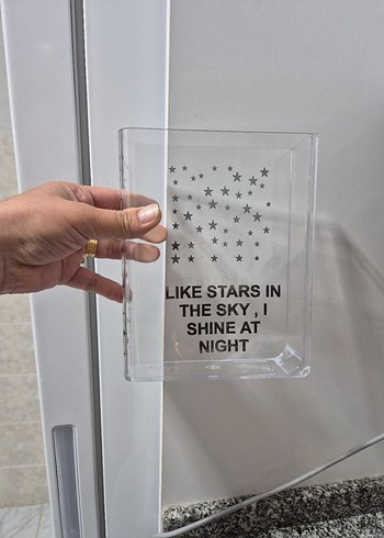 Sarı Şeffaf Yıldız Desenli Vazo - Görsel 2