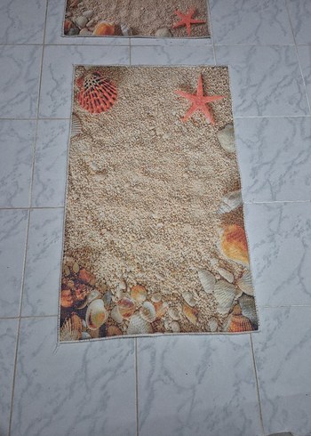 Deniz Kabuklu Çok Renkli Banyo Paspası - Görsel 2