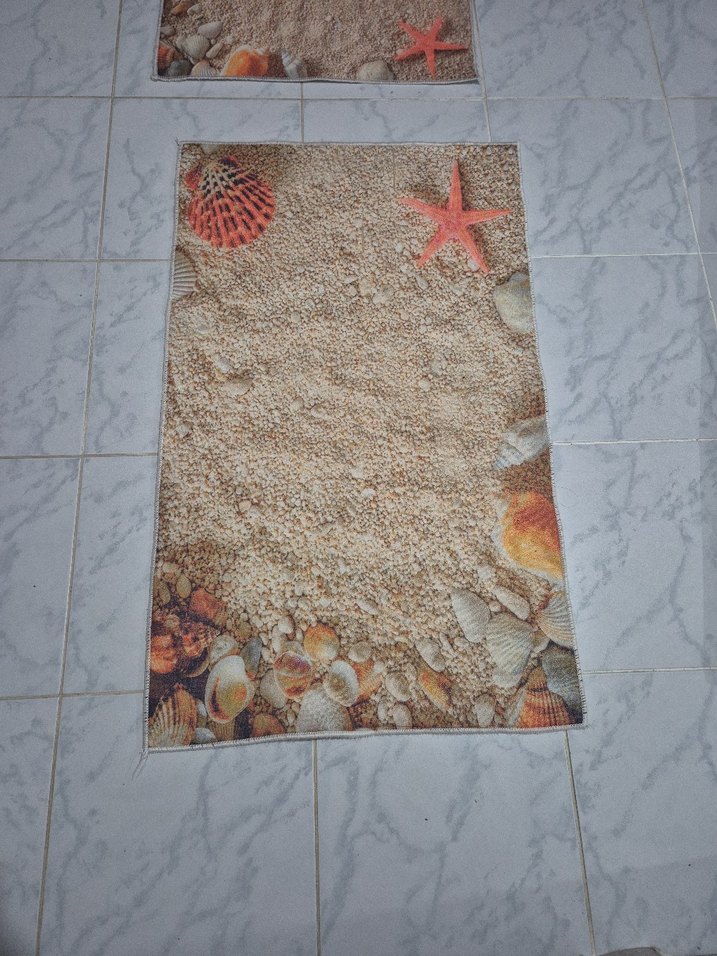 Deniz Kabuklu Çok Renkli Banyo Paspası - Görsel 2