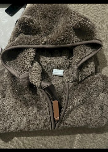 Kürklü Kapüşonlu Kahverengi Erkek Çocuk Mont - Görsel 2