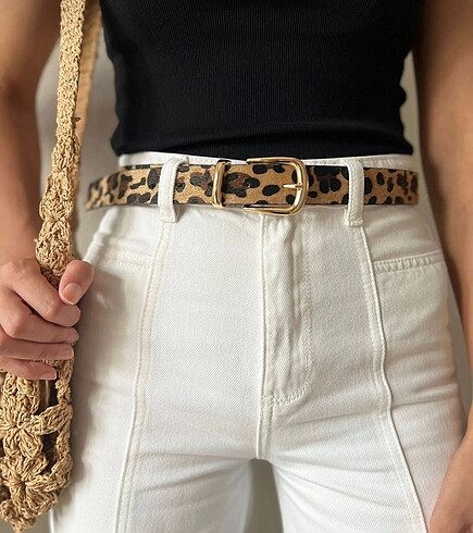 LEOPAR DESENLİ GOLD TOKALI KEMER