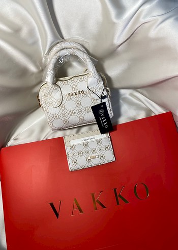 Beden Vakko Beyaz Baskılı Kadın Çanta + Vakko kartlık