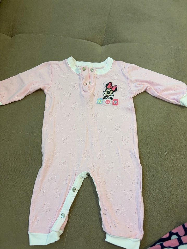 Pembe Baskılı Kız Bebek Tulum - Görsel 2