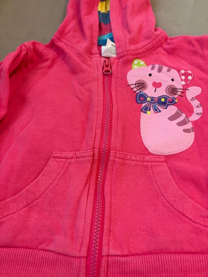 Kız Çocuk Kapüşonlu Fermuarlı Sweatshirt - Görsel 2