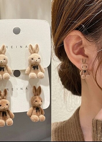  Beden çeşitli Renk Vip teddy ve rabbit küpe