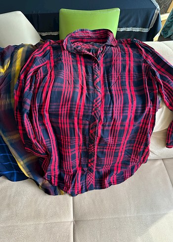 LC Waikiki Bordo Uzun Kollu Düğmeli Kadın Gömlek