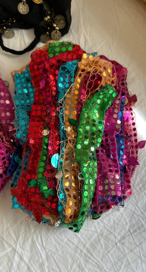 Renkli Payetli Bohem Kız Aksesuarları Kına için gerekli olan - Görsel 2