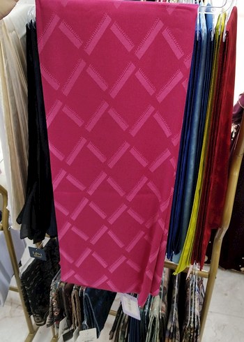 Armine Canli Fusya Geometrik Desenli Sal