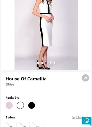 38 Beden beyaz Renk House Of Camellia Kalem Elbise
