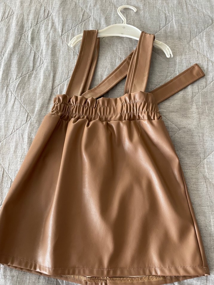 Deri Askılı Kız Elbisesi - Görsel 2
