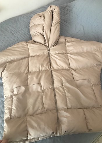 Bej Kadın Midi Kışlık Şişme Mont - Görsel 2