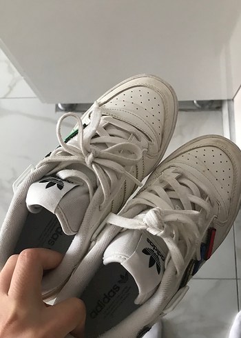 Beyaz Bağcıklı Kadın Spor Ayakkabı - Görsel 4