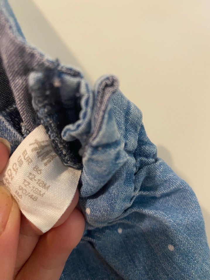 Kolsuz Mavi Denim Kız Elbise - Görsel 3