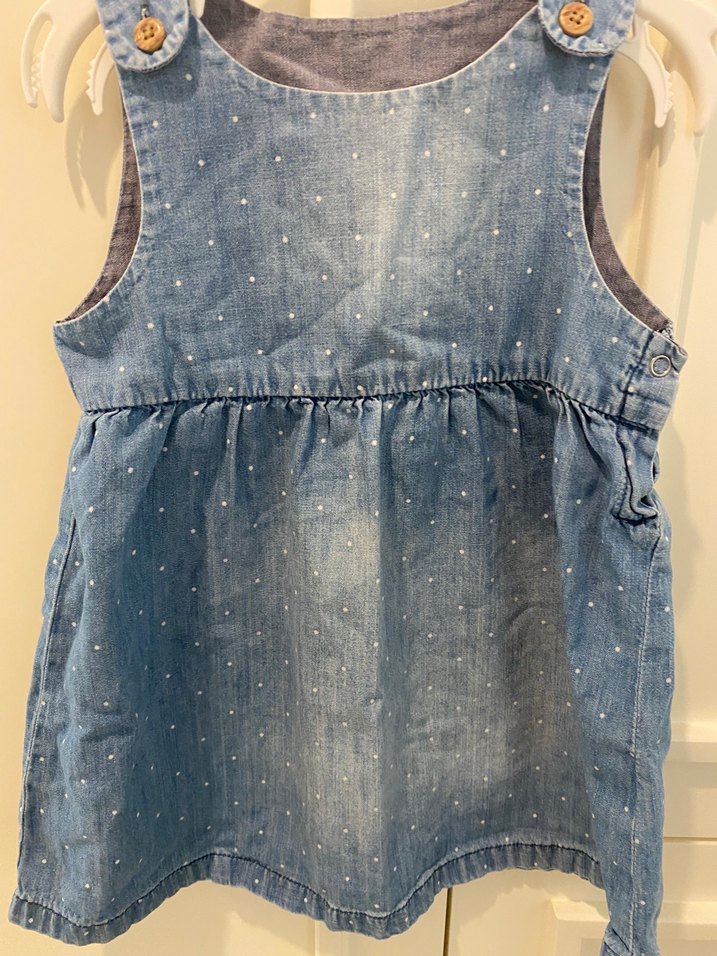 Kolsuz Mavi Denim Kız Elbise - Görsel 2