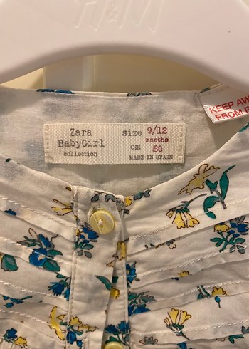 Zara Çiçek Desenli Pamuklu Kız Bluzu