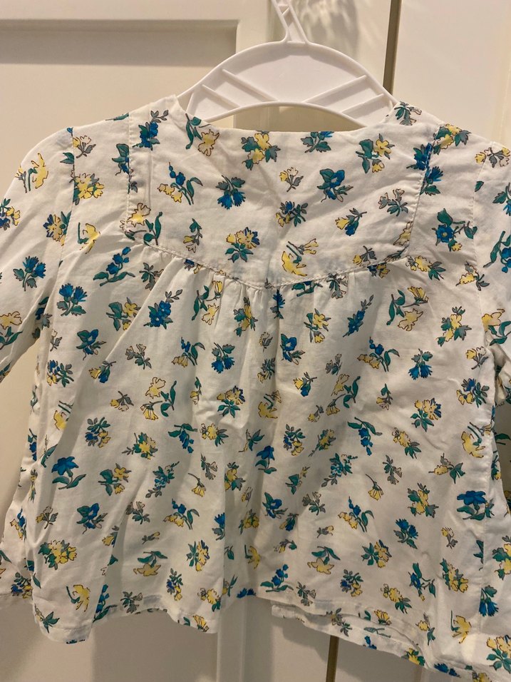 Çiçek Desenli Pamuklu Kız Bluzu - Görsel 3