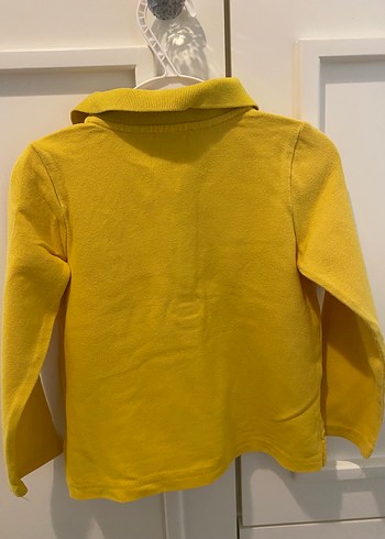 Sarı Uzun Kollu Polo Yaka  Tişört - Görsel 3