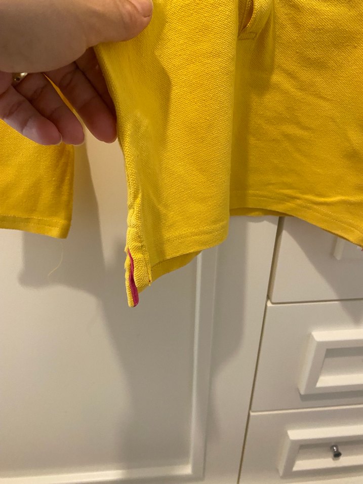 Sarı Uzun Kollu Polo Yaka  Tişört - Görsel 4