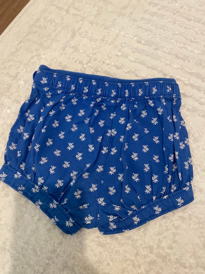 Kız Çocuk Mavi Düğmeli Pamuk Şort - Görsel 3