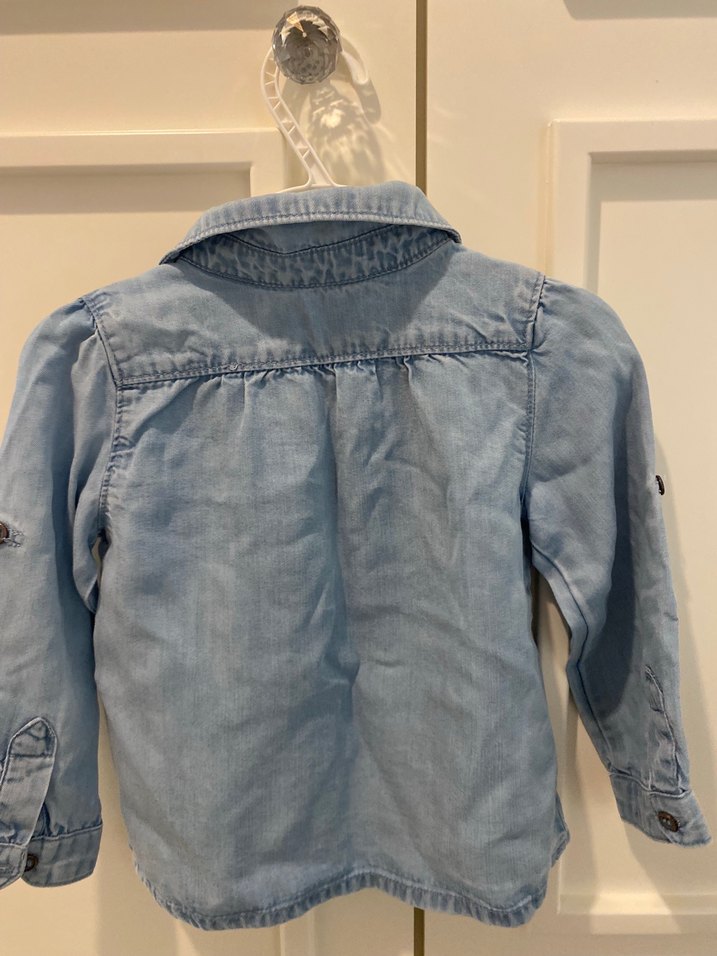 Kız Çocuk Kot Gömlek Uzun Kollu - Görsel 4