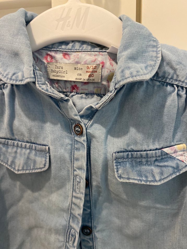 Kız Çocuk Kot Gömlek Uzun Kollu - Görsel 2