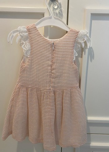 Kız Çocuk Pembe Fırfırlı Triko Elbise - Görsel 2