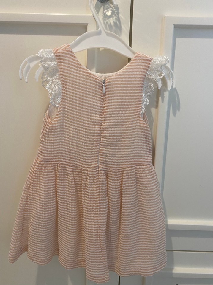 Kız Çocuk Pembe Fırfırlı Triko Elbise - Görsel 2