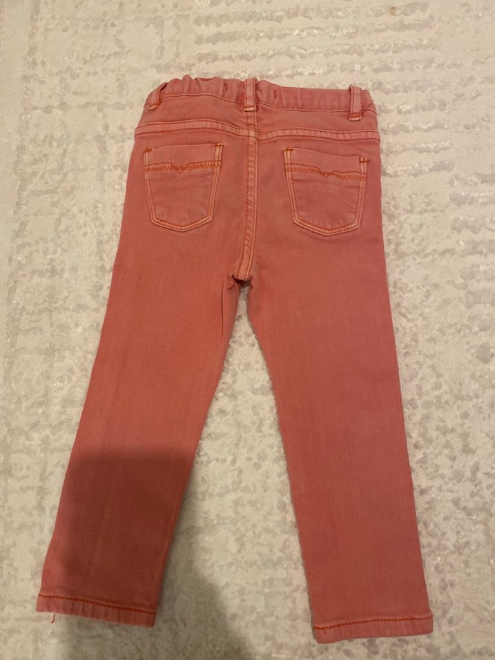 Pembe Kız Çocuk Dar Kesim Denim Pantolon - Görsel 2