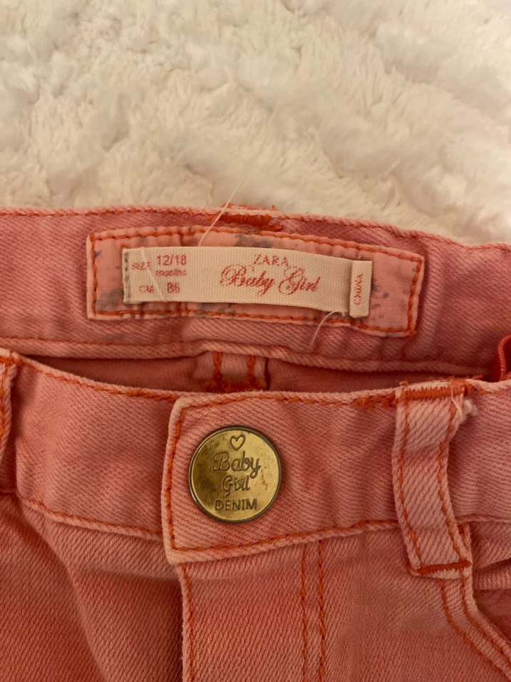 Pembe Kız Çocuk Dar Kesim Denim Pantolon - Görsel 3