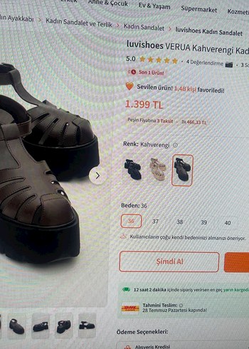 Kahverengi Platform Topuklu Gotik Kadın Sandalet
