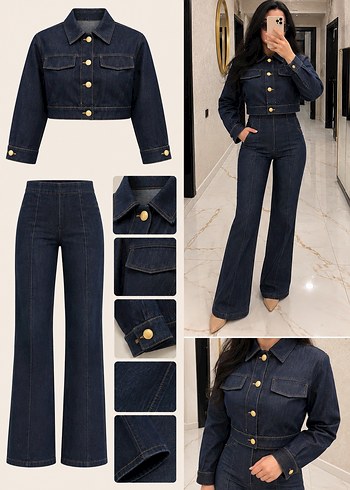 Diğer Koyu Lacivert Denim Takim