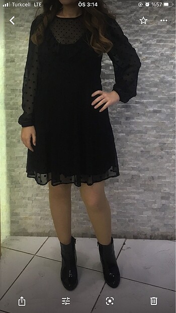 Zara siyah elbise