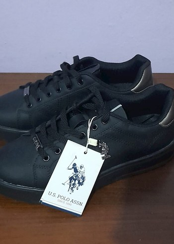 U.S Polo Assn. Siyah Deri Sneaker