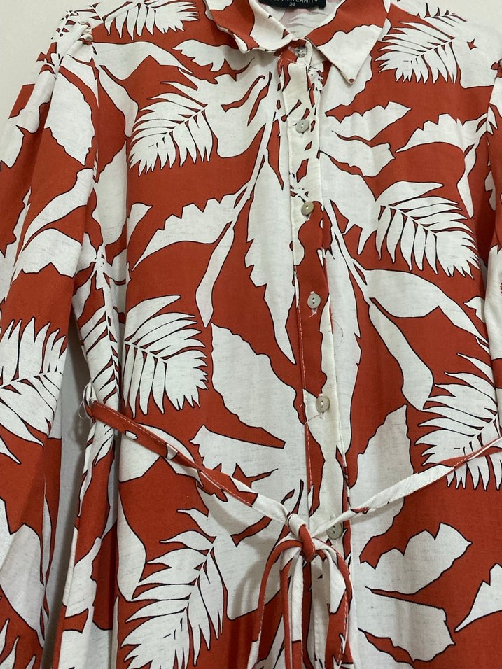 LCW Maternity Uzun Kollu Desenli Gömlek Elbise - Görsel 2